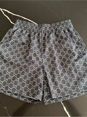 Bravest Studios Black and White Monogram Shorts